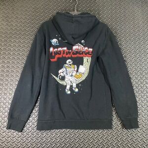 RetroFit Lost In The Slice Black Skull Astronaut Graphic Pullover Hoodie Sweater